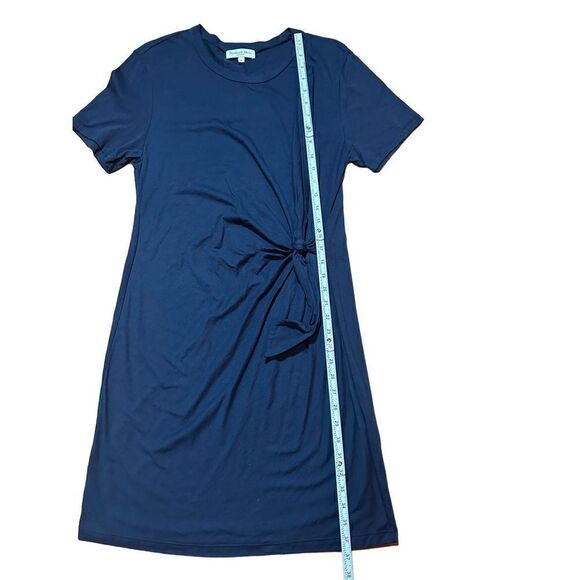 Michael Stars Blue cotton modal blend Twist Waist Short Sleeve Bodycon Dress sz - Picture 5 of 7